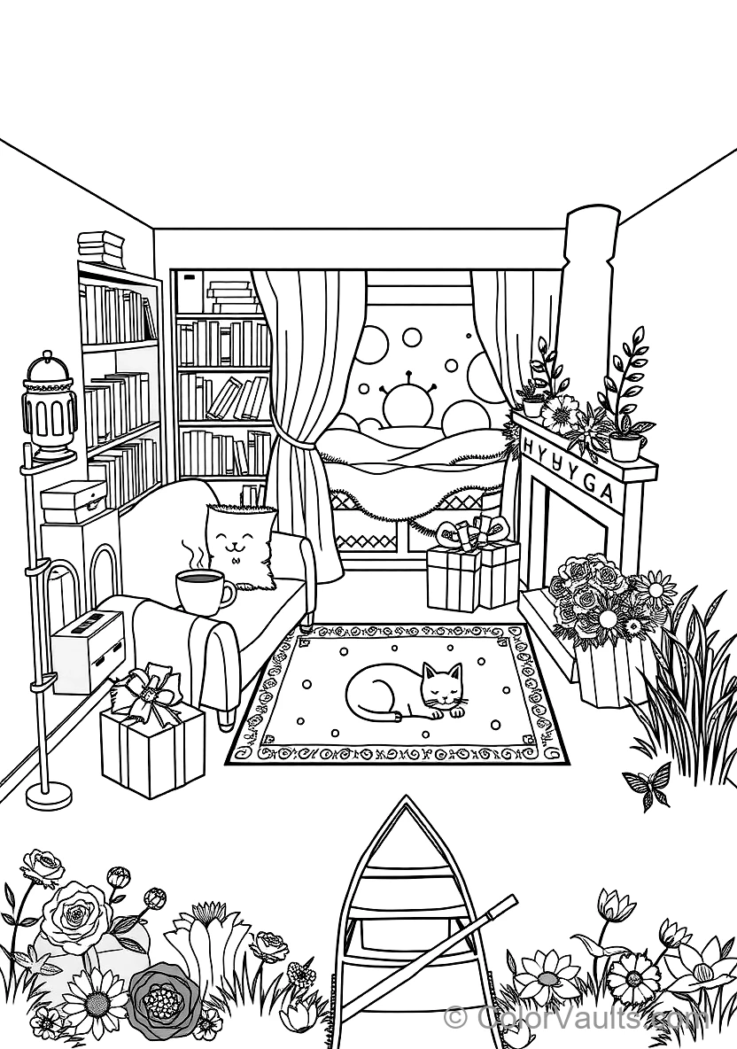 Cozy Reading Nook with Plush Armchair (Scene 45)