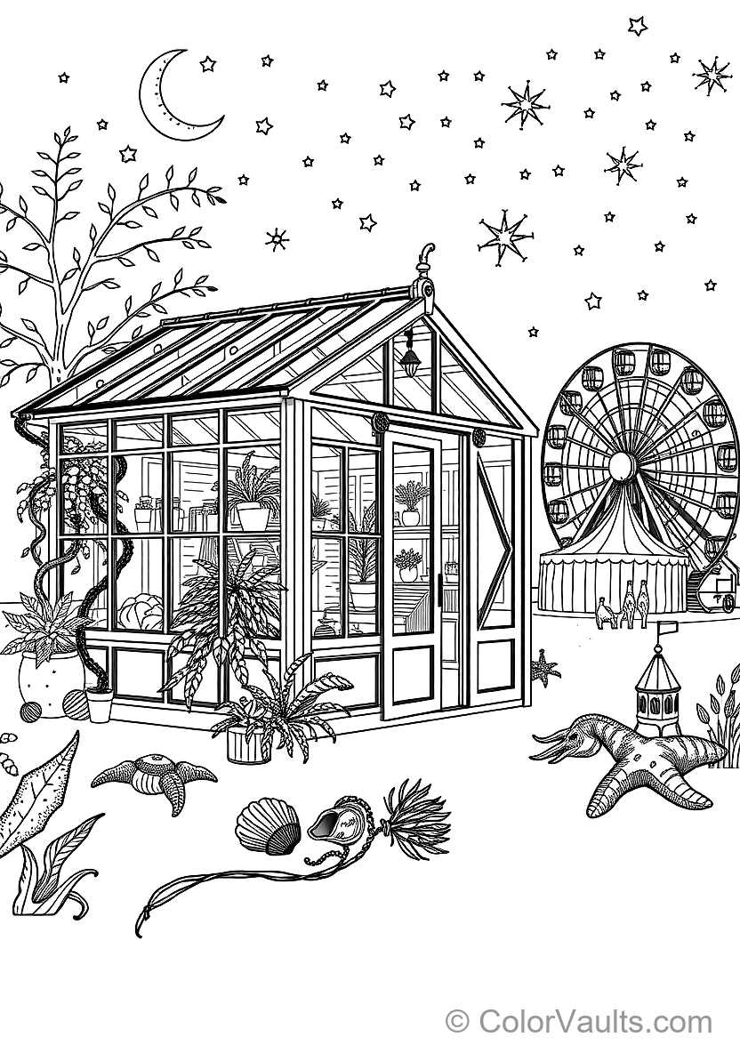Warm Wooden Greenhouse Garden Retreat Filled (Scene 51)