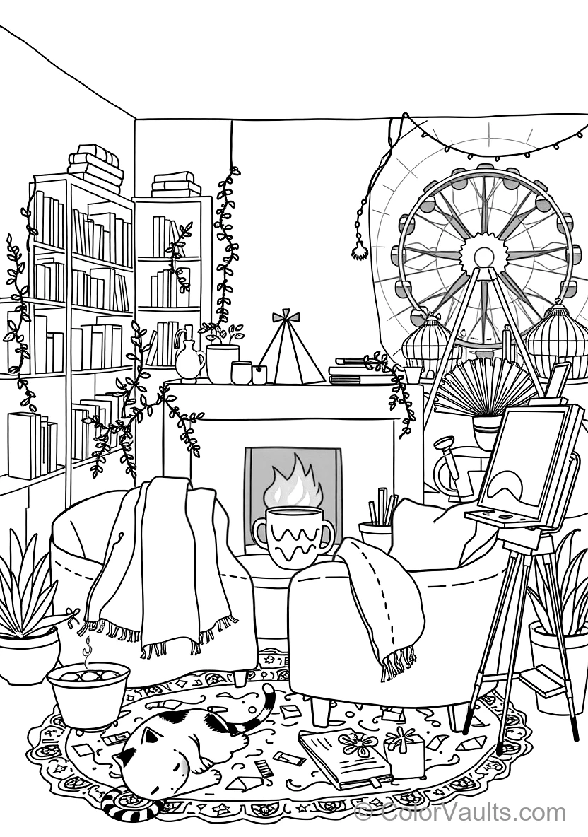 Cozy Reading Nook with Plush Armchair (Scene 47)