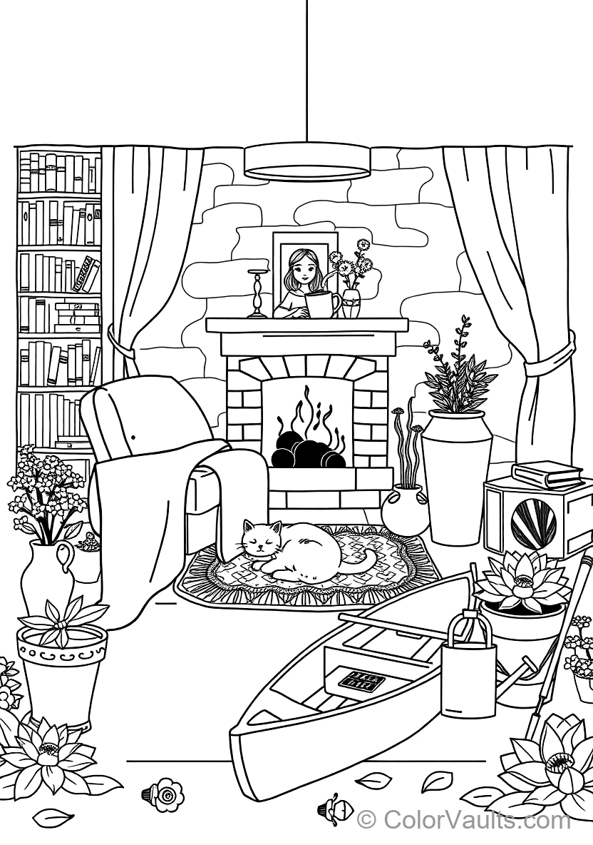 Cozy Reading Nook with Plush Armchair (Scene 65)