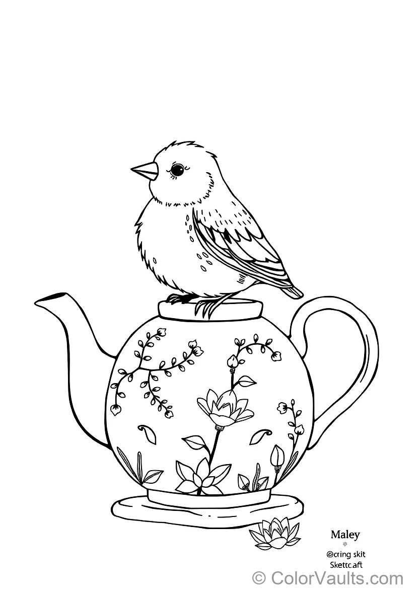 Playful Animal Craft Sketch: Kitten with Ball of Yarn (4)