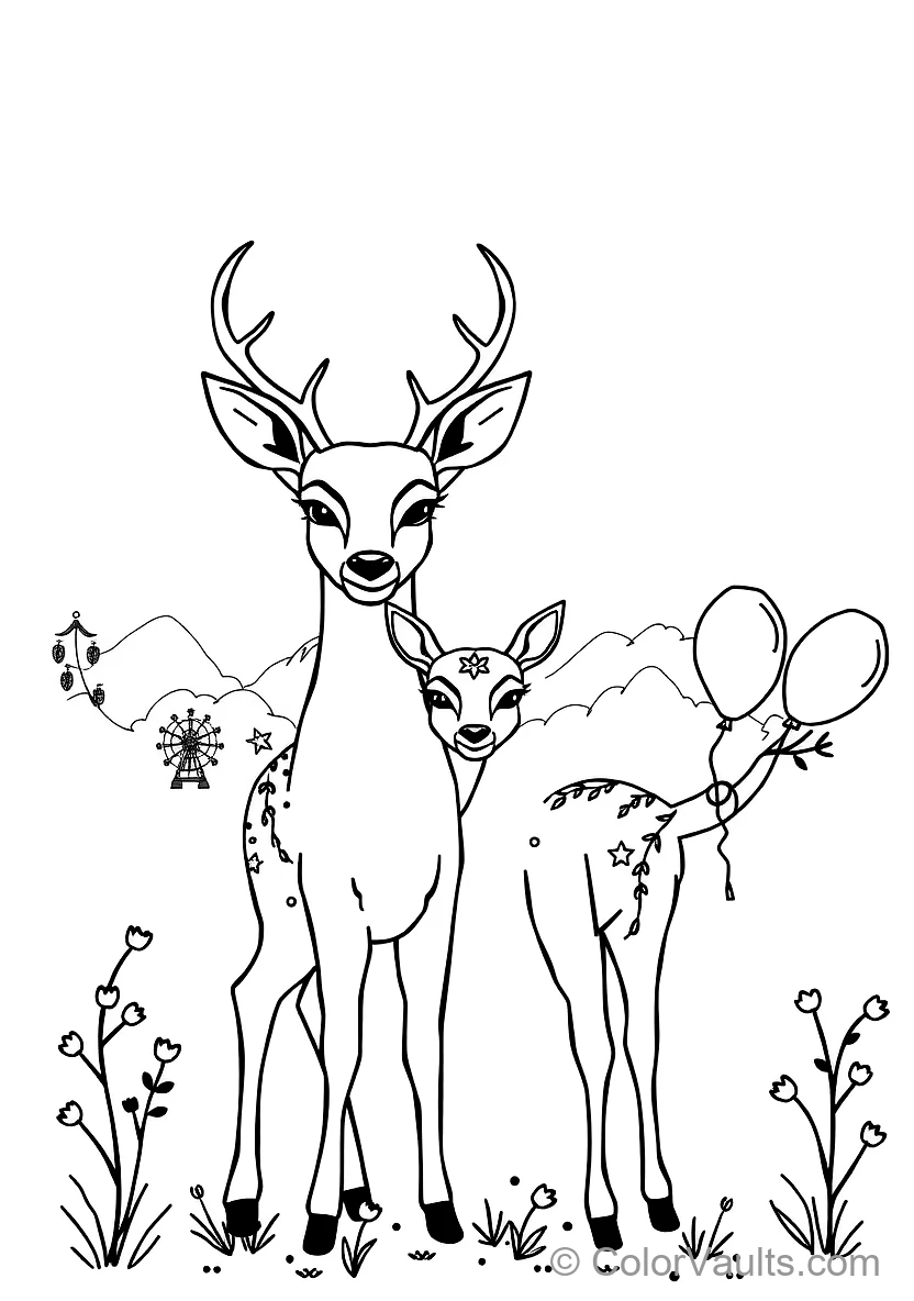 Sweet Animal Craft Sketch: Little Bunny in Flower Field (4)