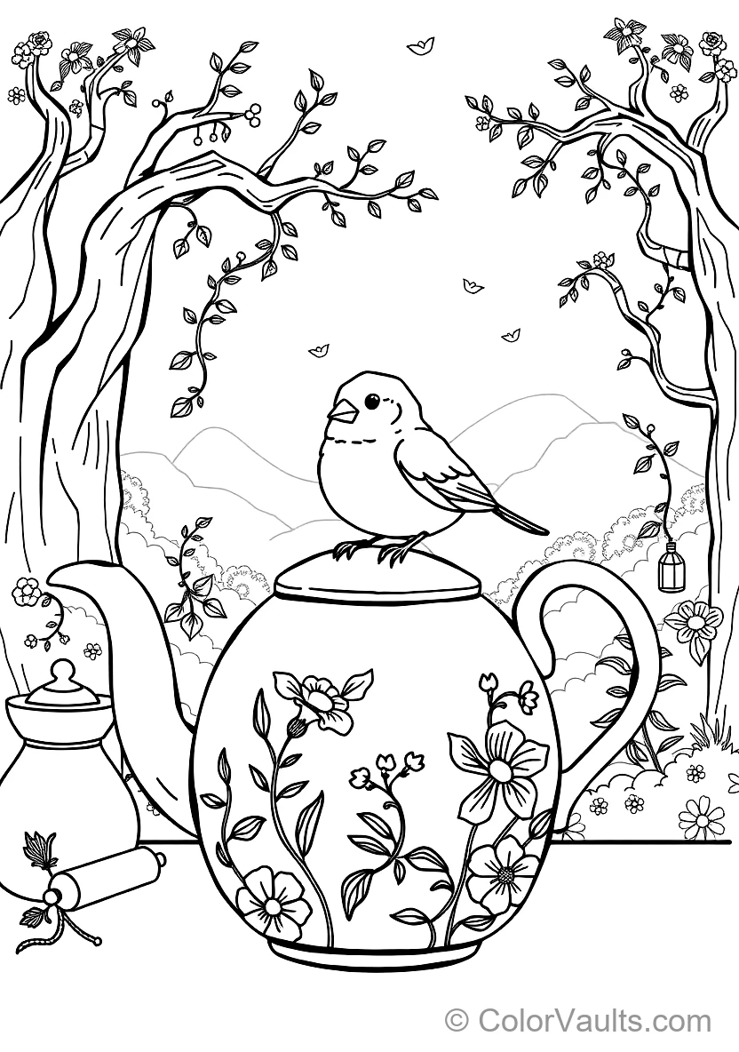Woodland Craft Sketch: Wise Owl Perched on Branch (4)
