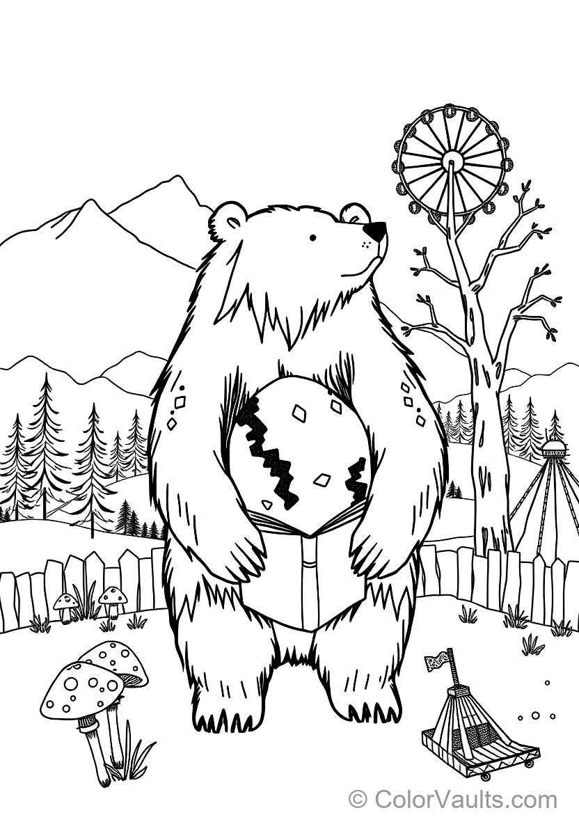 Playful Craft Sketch: Cute Squirrel Holding Nut (5)