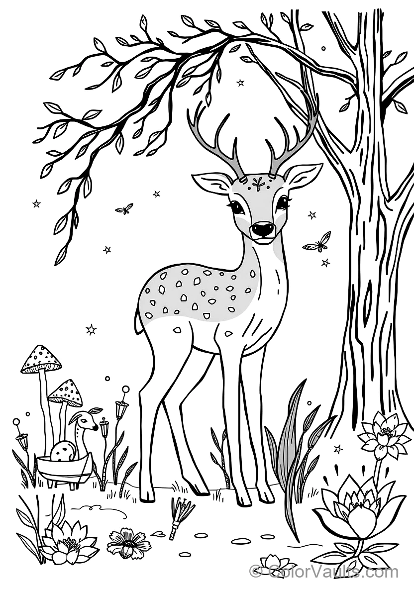 Woodland Craft Sketch: Little Raccoon with Berries (5)