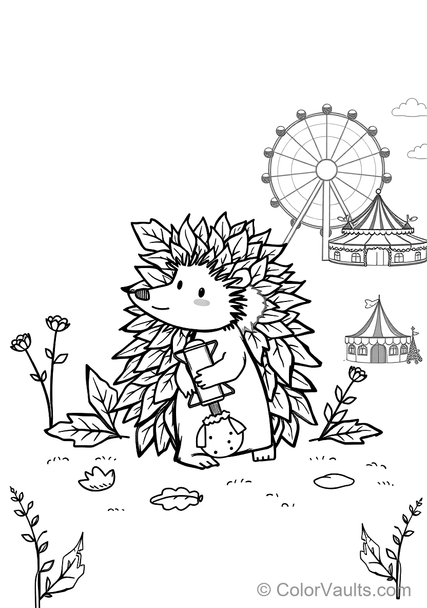 Woodland Craft Sketch: Little Raccoon with Berries (6)