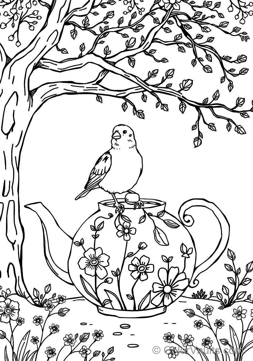 Charming Craft Sketch: Cheerful Puppy Sitting Proudly