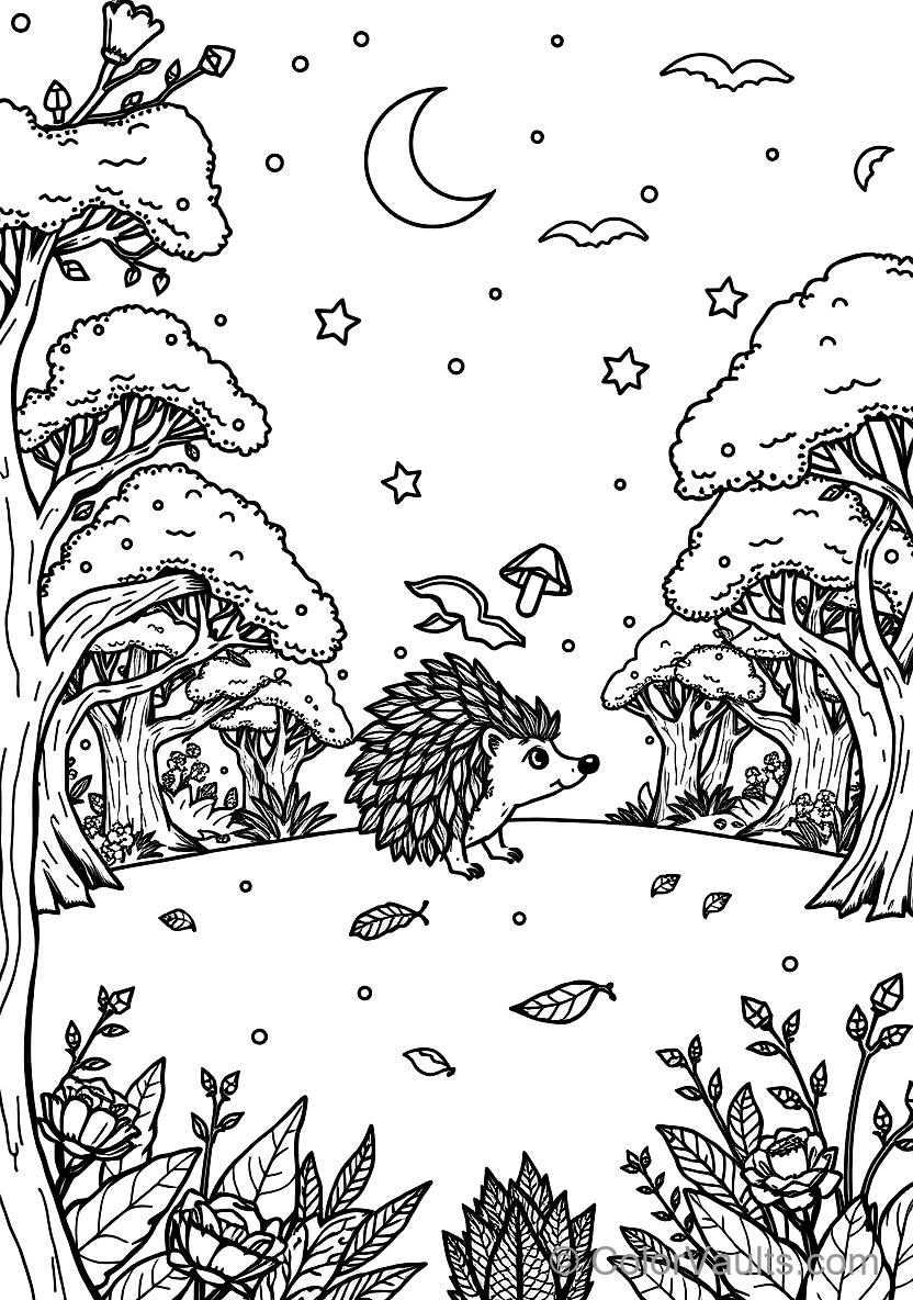Woodland Craft Sketch: Little Raccoon with Berries