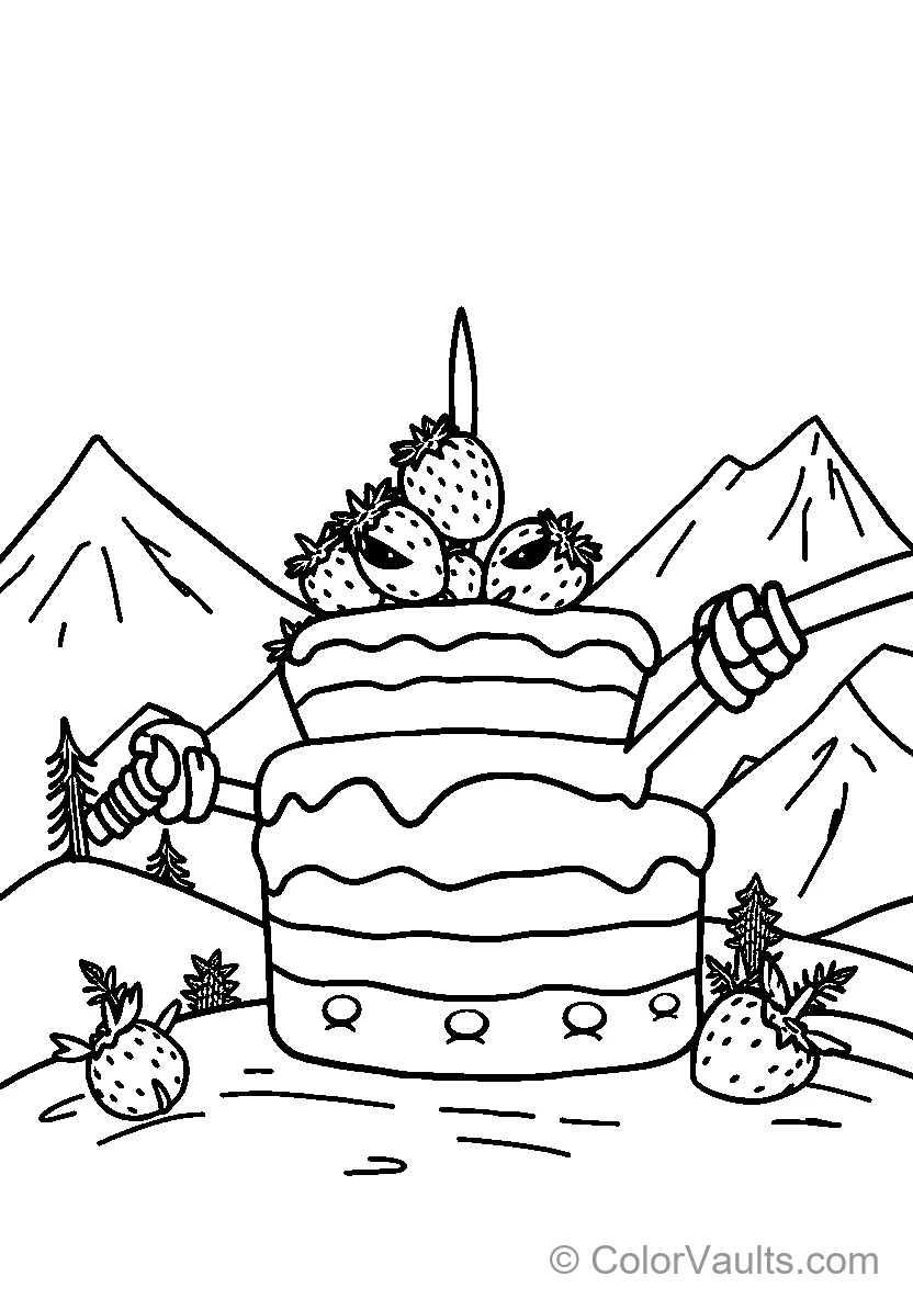 A Colorful Strawberry Topped Birthday Cake
