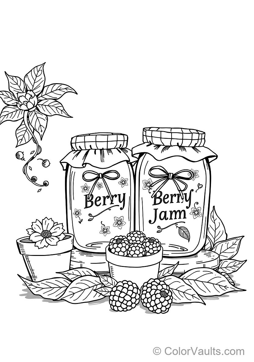 Delicious Treats Sketch: Jar of Homemade Berry Jam