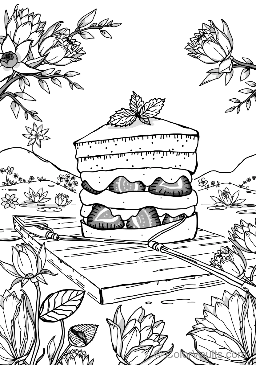 Artisan Food Sketch: Gourmet Burger with Sesame Bun (2)