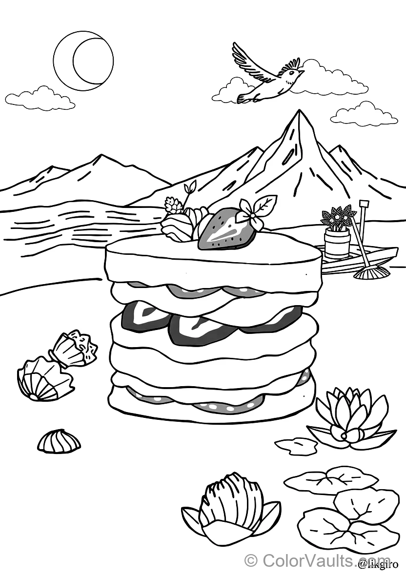 Artisan Food Sketch: Waffle with Maple Syrup and Butter (4)