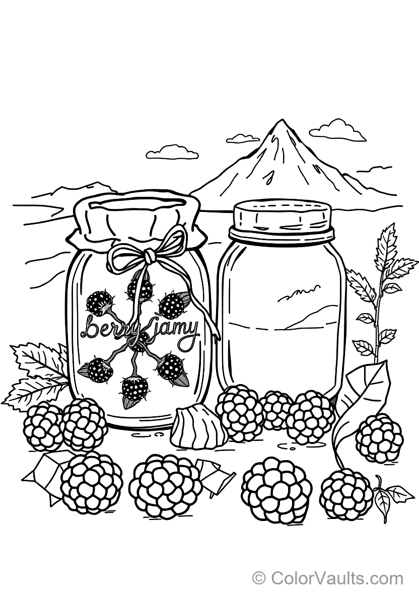 Artisan Food Sketch: Stack of Fluffy Pancakes with Berries (5)