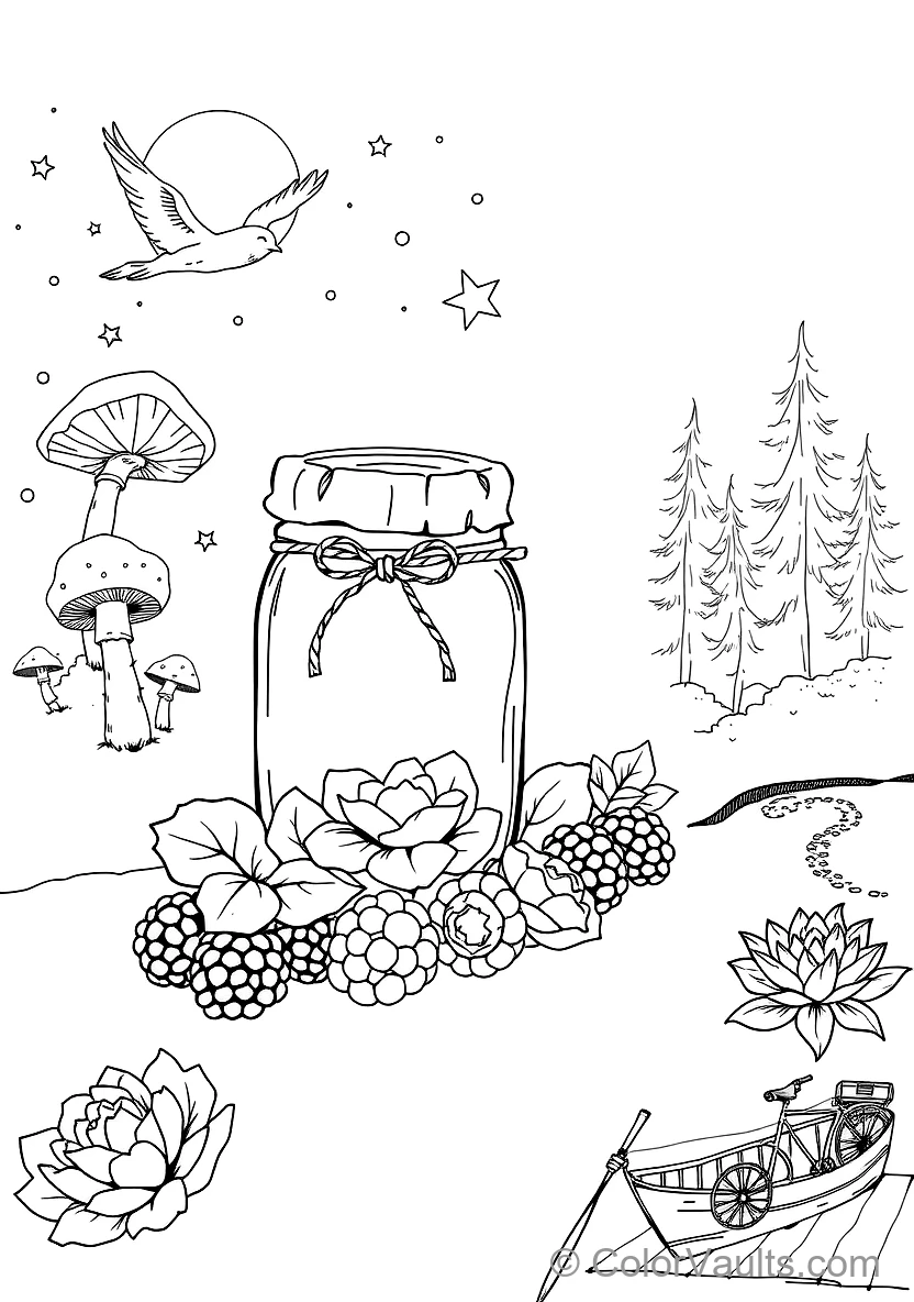 Delicious Treats Sketch: Jar of Homemade Berry Jam (5)