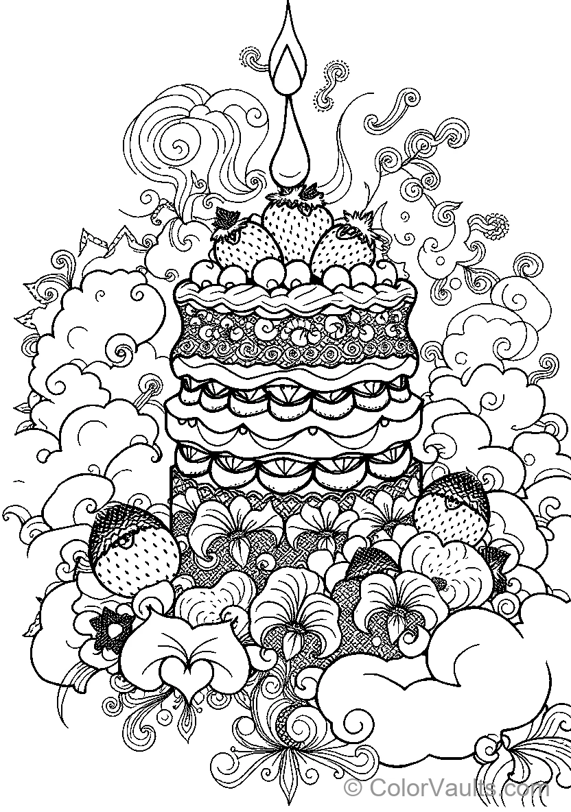 Decorated Cake In The Clouds