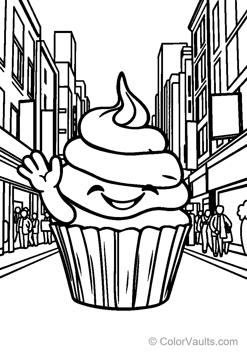 Smiling Cupcake On The Street