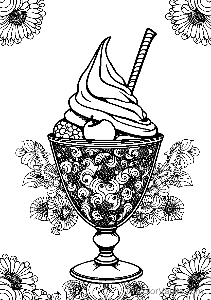 Swirled Ice Cream Sundae