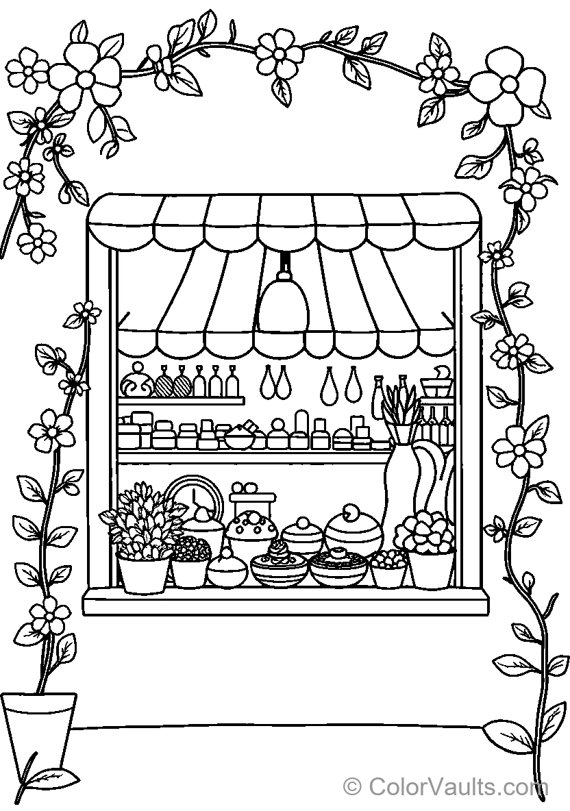 Window Display With Flowers