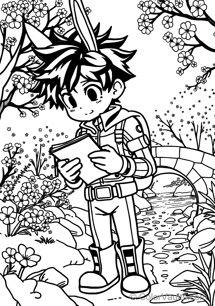 Anime Izuku Midoriya Deku in Classic Anime Style