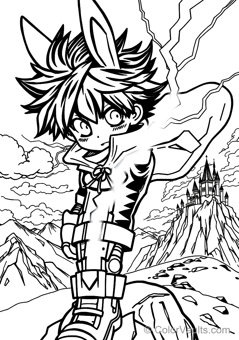 Anime Izuku Midoriya Deku in Classic Anime Style (Scene 2)