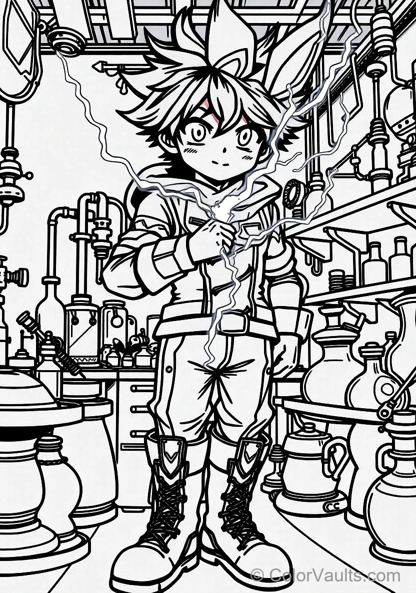 Anime Izuku Midoriya Deku in Classic Anime Style (Scene 3)