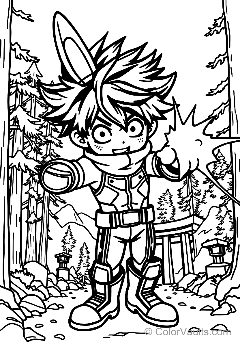 Anime Izuku Midoriya Deku in Classic Anime Style (Scene 4)