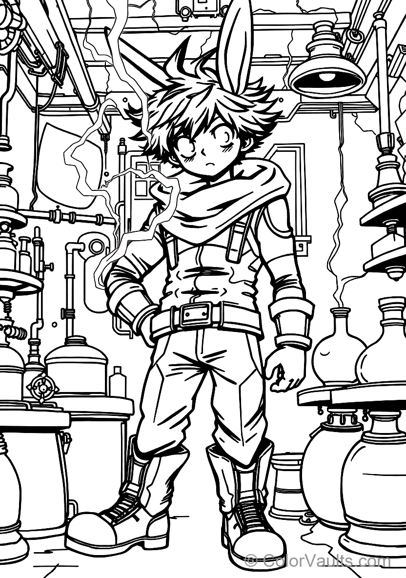Anime Izuku Midoriya Deku in Classic Anime Style (Scene 7)