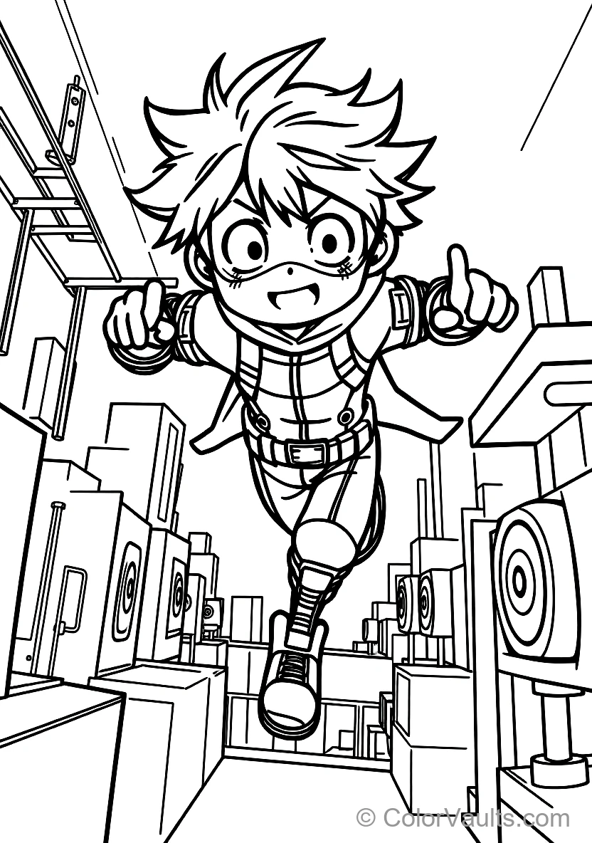 Anime Izuku Midoriya Deku in Classic Anime Style (Scene 13)