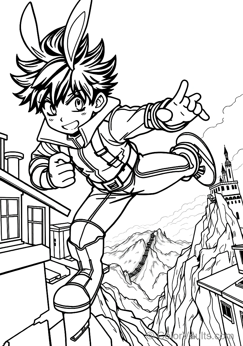 Anime Izuku Midoriya Deku in Classic Anime Style (Scene 14)