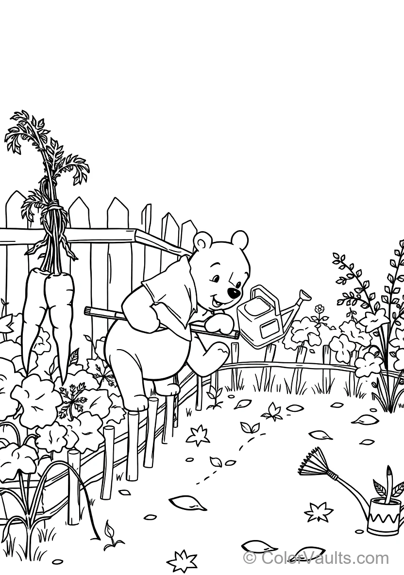 Rabbit Tending His Neat Vegetable Garden Pulling Out (Scene 10)