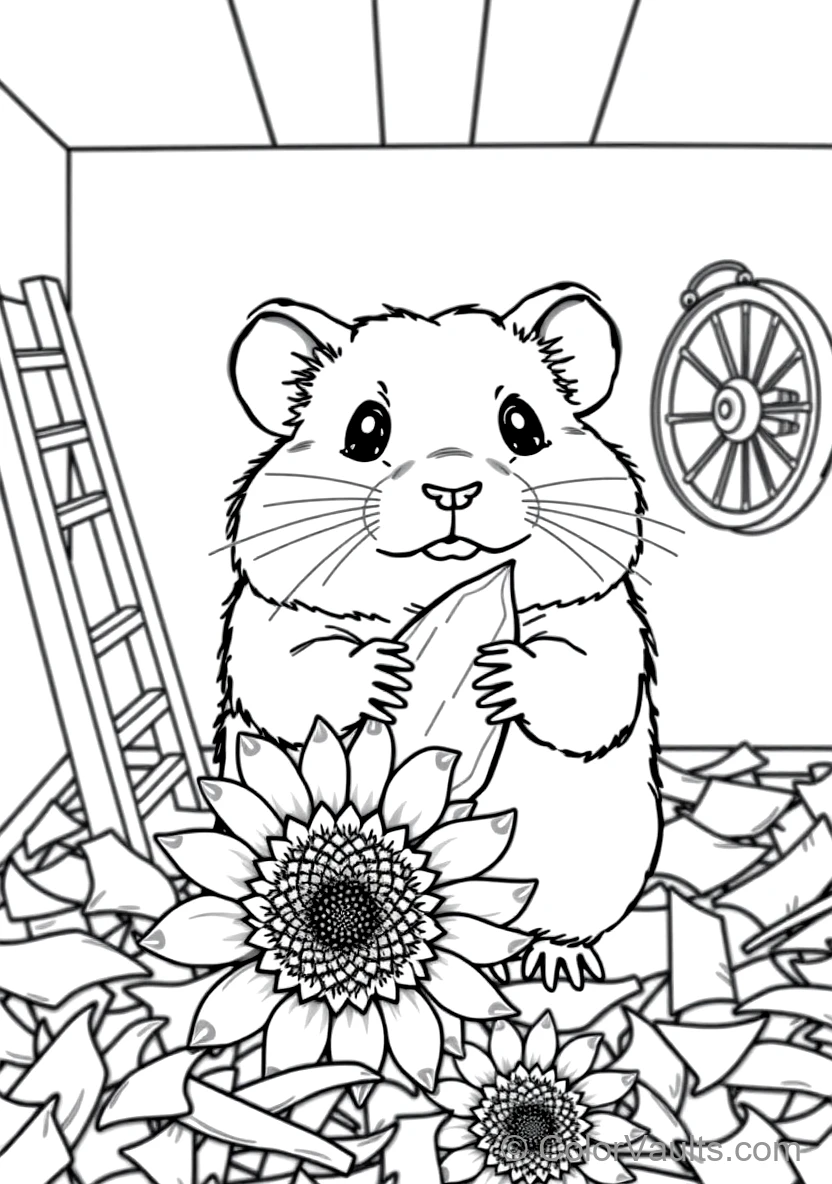 Cute Hamster with Chubby Puffed Cheeks Holding a Giant (Scene 2)