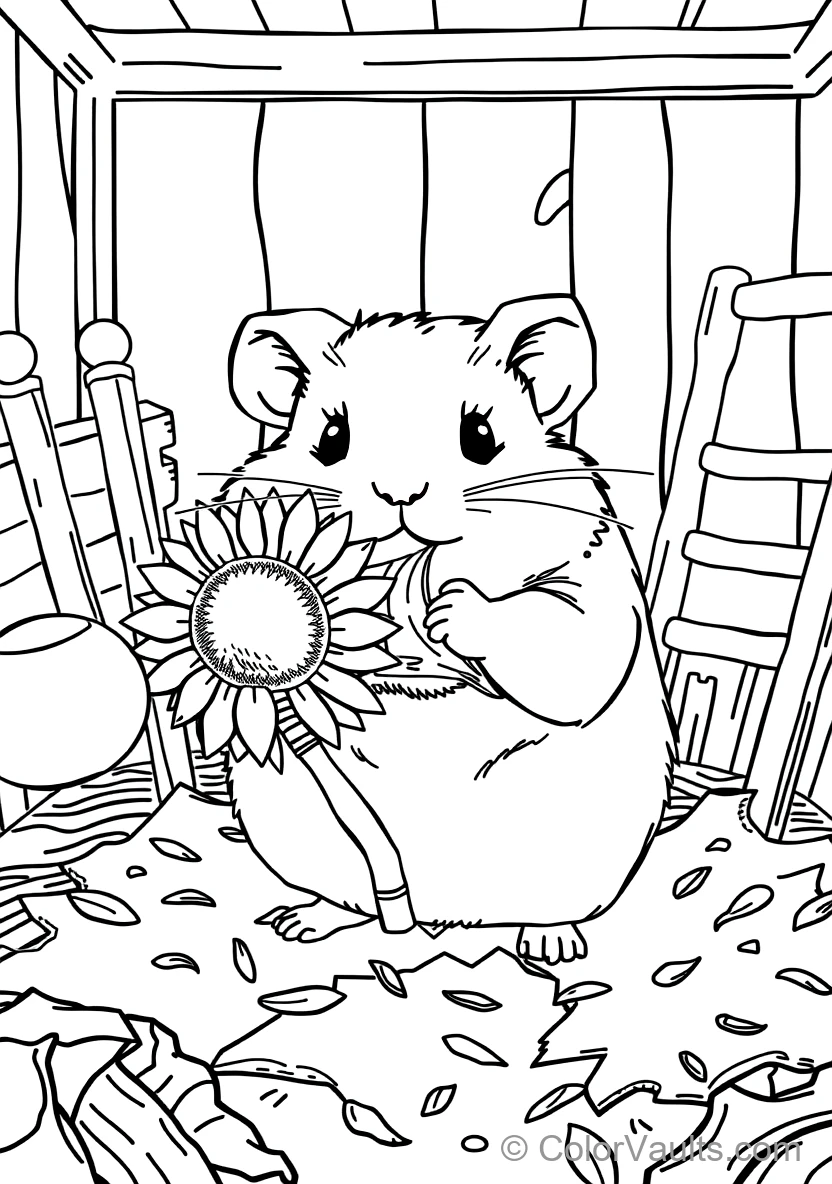 Cute Hamster with Chubby Puffed Cheeks Holding a Giant (Scene 3)