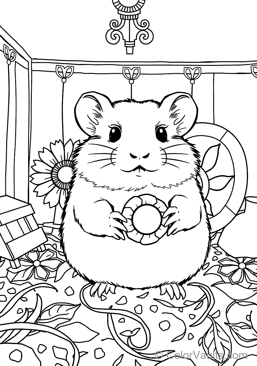 Cute Hamster with Chubby Puffed Cheeks Holding a Giant (Scene 6)