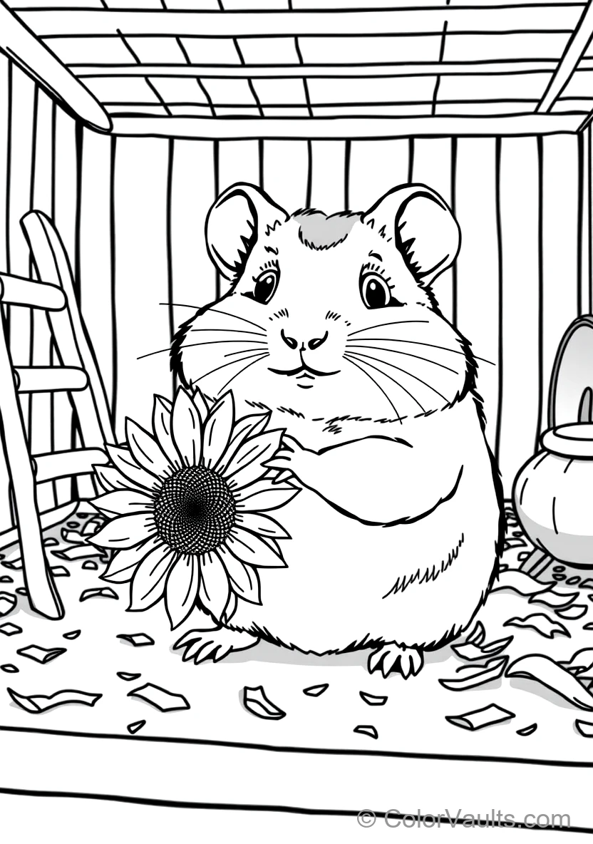 Cute Hamster with Chubby Puffed Cheeks Holding a Giant (Scene 7)