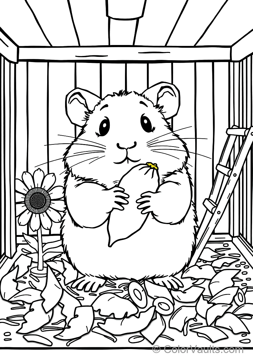 Cute Hamster with Chubby Puffed Cheeks Holding a Giant (Scene 8)