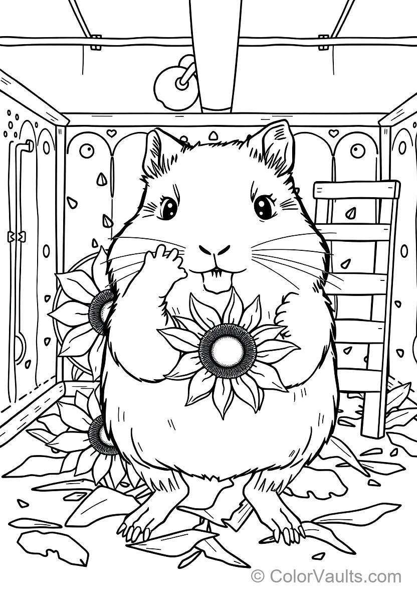 Cute Hamster with Chubby Puffed Cheeks Holding a Giant (Scene 11)