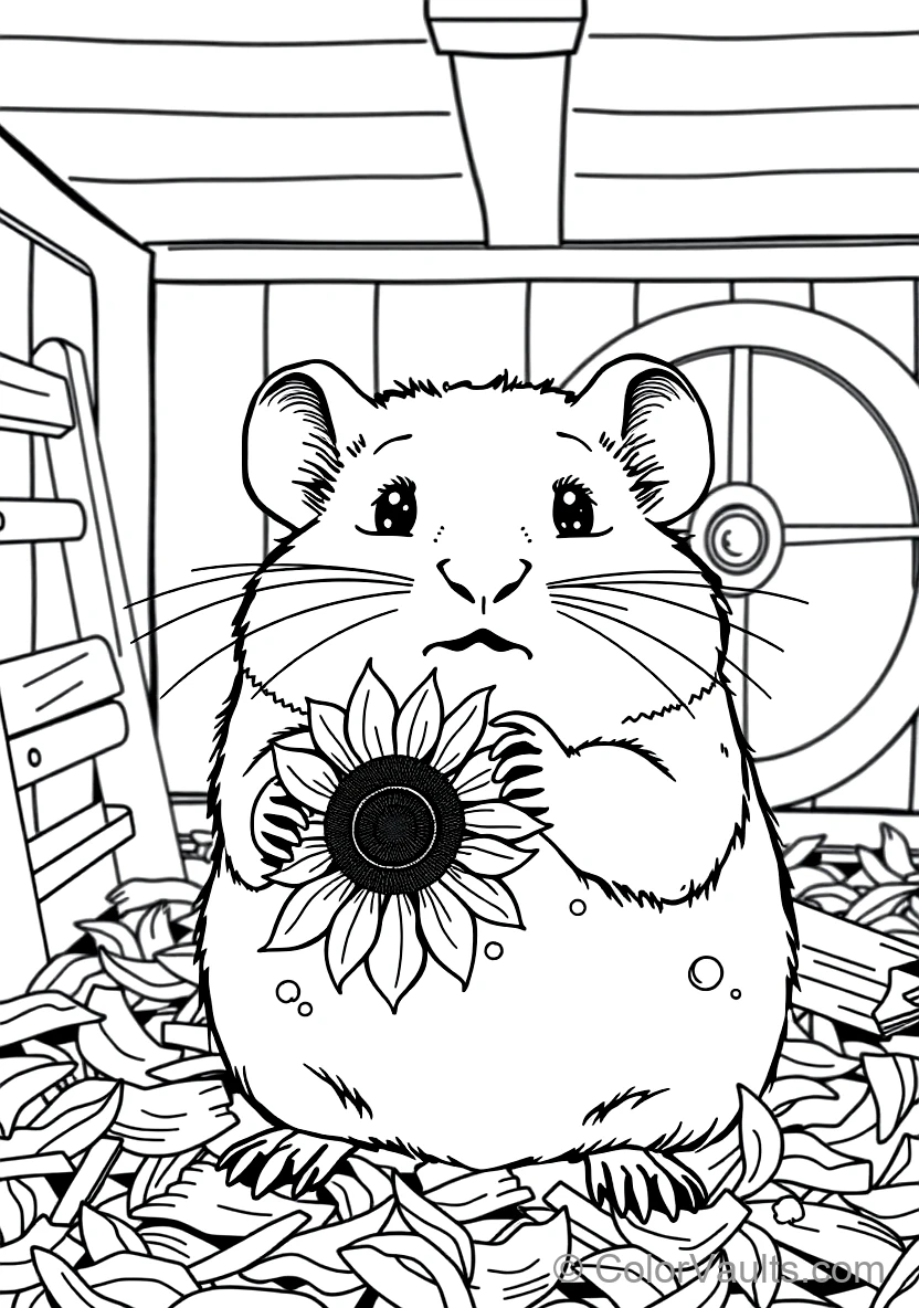 Cute Hamster with Chubby Puffed Cheeks Holding a Giant (Scene 13)