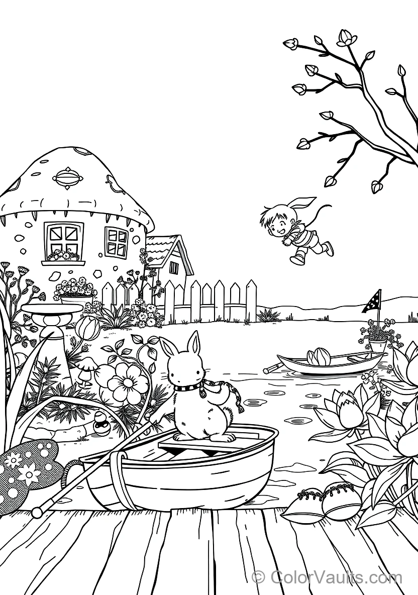 Children Having an Easter Egg Hunt Searching Behind (Scene 6)