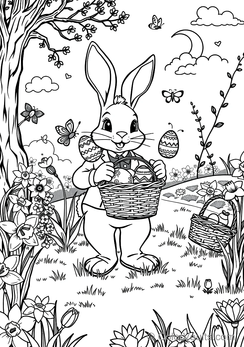 Pâques Bunny in a Waistcoat Carrying a Wicker Basket (Scene 22)