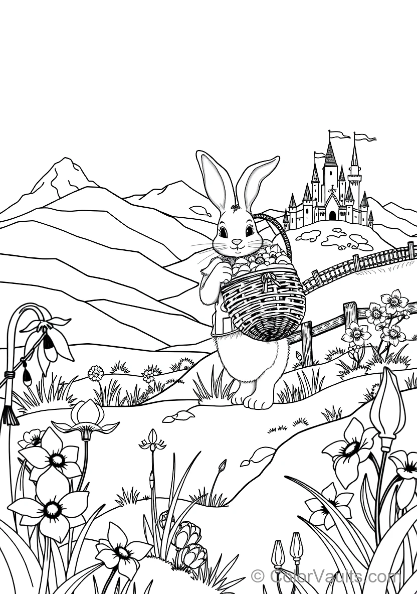 Pâques Bunny in a Waistcoat Carrying a Wicker Basket (Scene 28)