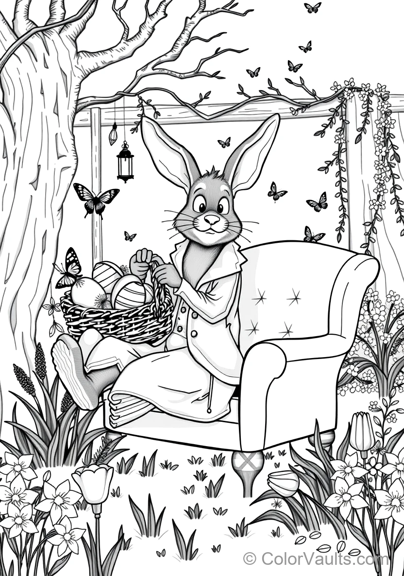 Pâques Bunny in a Waistcoat Carrying a Wicker Basket (Scene 30)