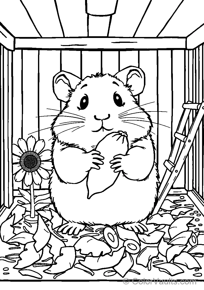 Adorable Hamster with Sunflower Seed