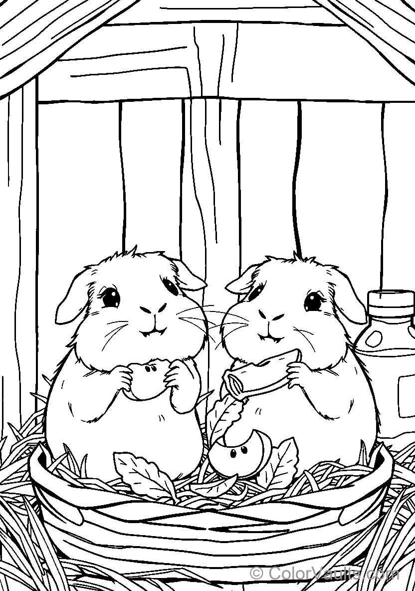 Two Rabbits In Nest