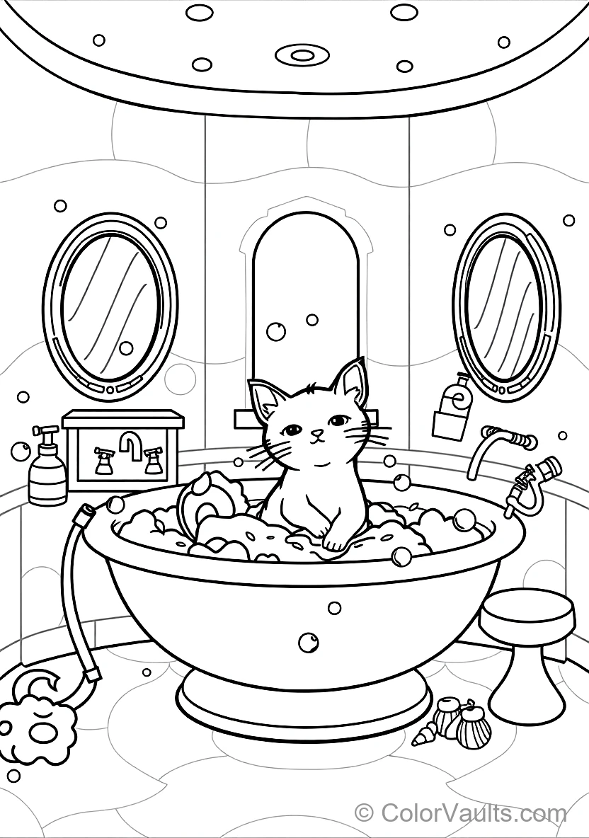 Mercat the Mermaid-cat Soaking in the Sparkling Bubble (Scene 4)