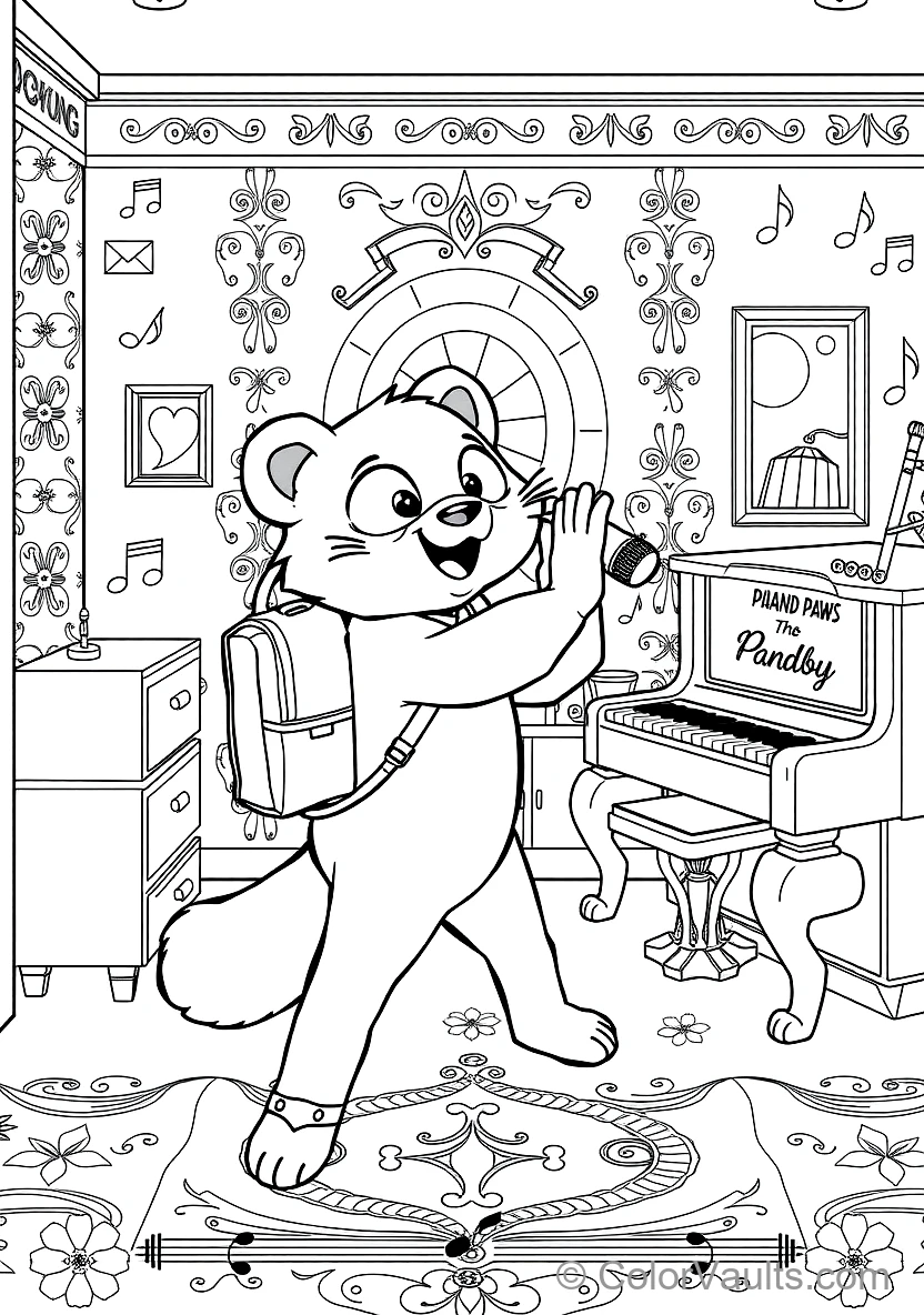 Pandy Paws the Half-cat Half-panda Giving a High-five (Scene 5)