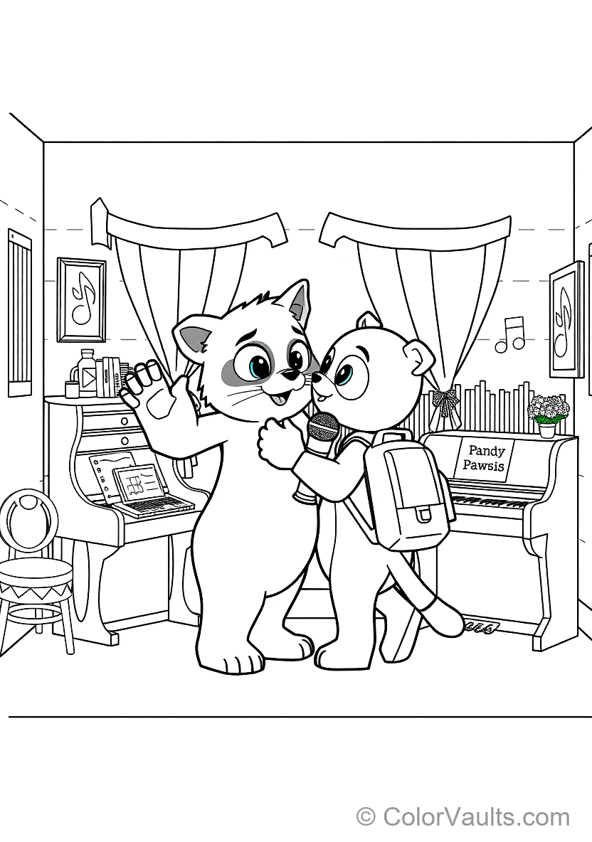 Pandy Paws the Half-cat Half-panda Giving a High-five (Scene 6)