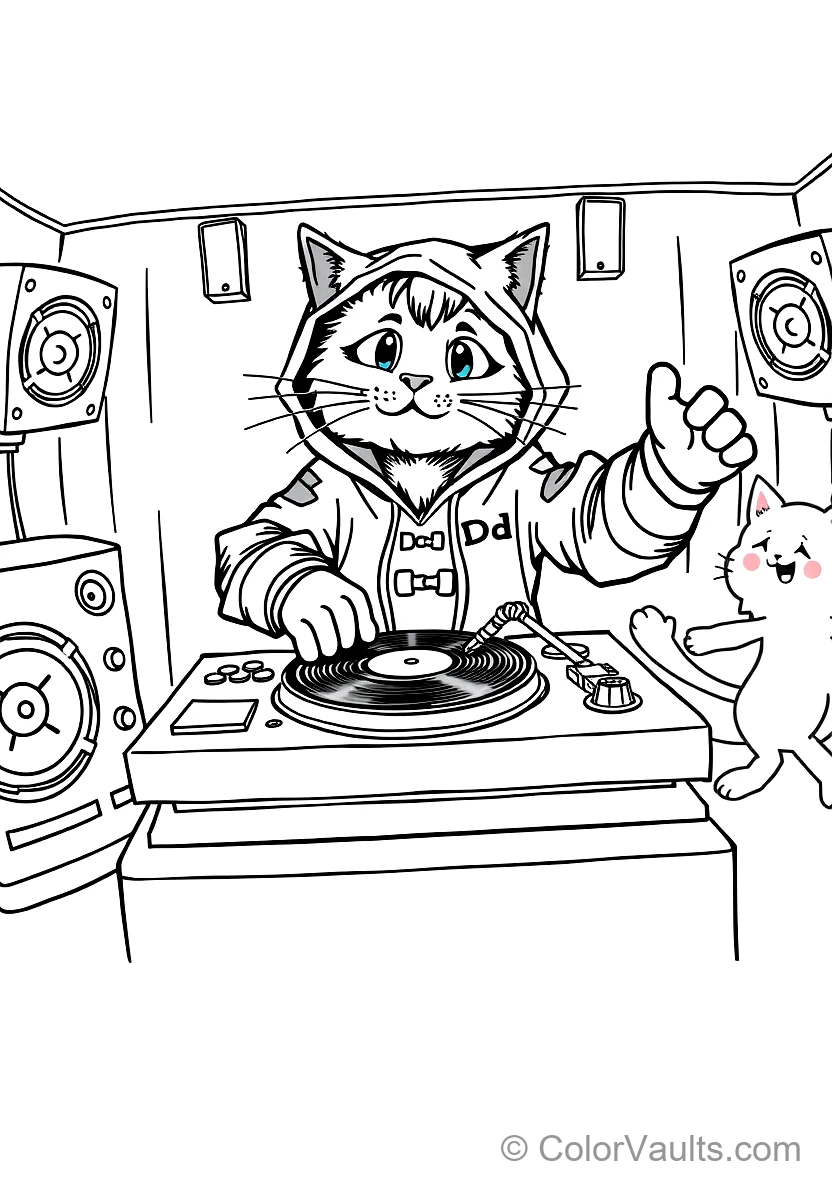 Dj Catnip Spinning Vinyl Records avec His Extendable (Scene 5)