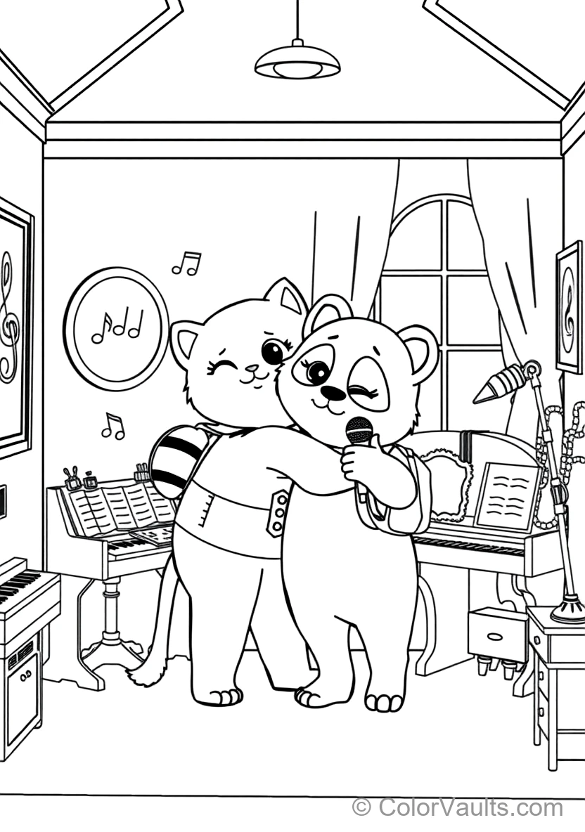 Pandy Paws the Half-cat Half-panda Giving a High-five (Scene 7)