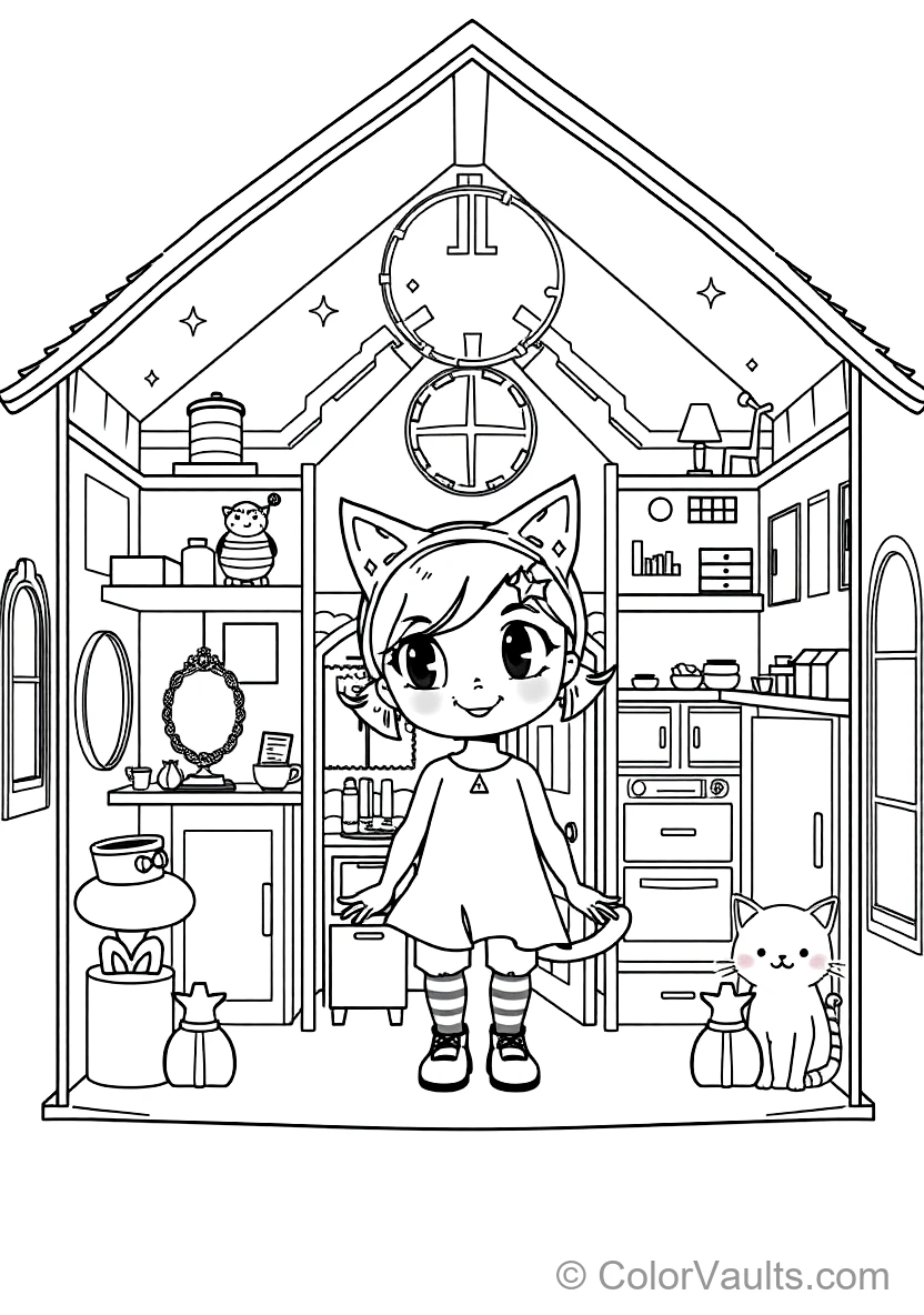 Gabby in Her Magischer Cat-ear Headband Shrinking Down (Scene 4)