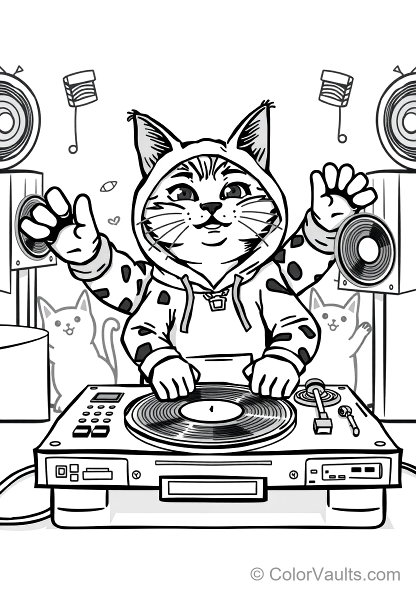 Dj Catnip Spinning Vinyl Records with His Extendable (Scene 6)